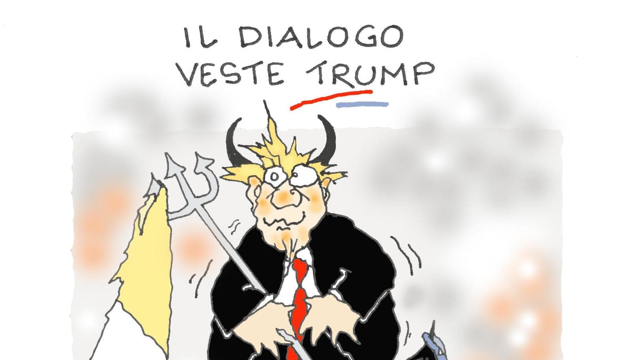 I negoziati di Trump nella vignetta di Ellekappa